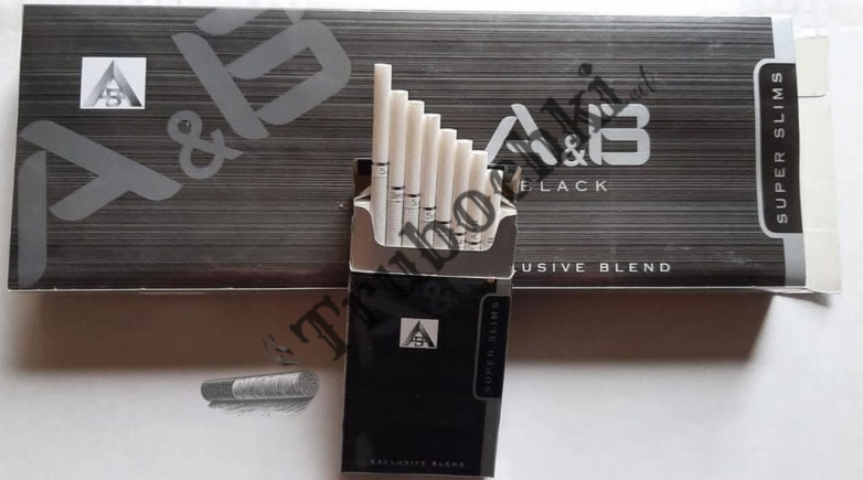 СИГАРЕТЫ A&B SUPER SLIMS BLACK оптом