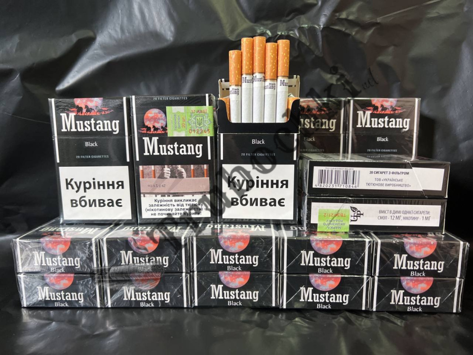 СИГАРЕТЫ MUSTANG KING SIZE BLACK (Мустанг Черный) оптом
